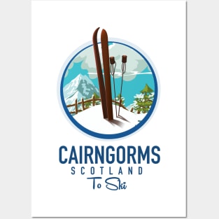 Cairngorms scotland to ski logo Posters and Art